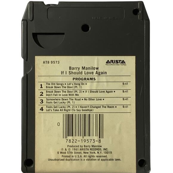 Vintage 8-Track - Barry Manilow - If I Should Love Again - 1981 Arista Records - Picture 6 of 6
